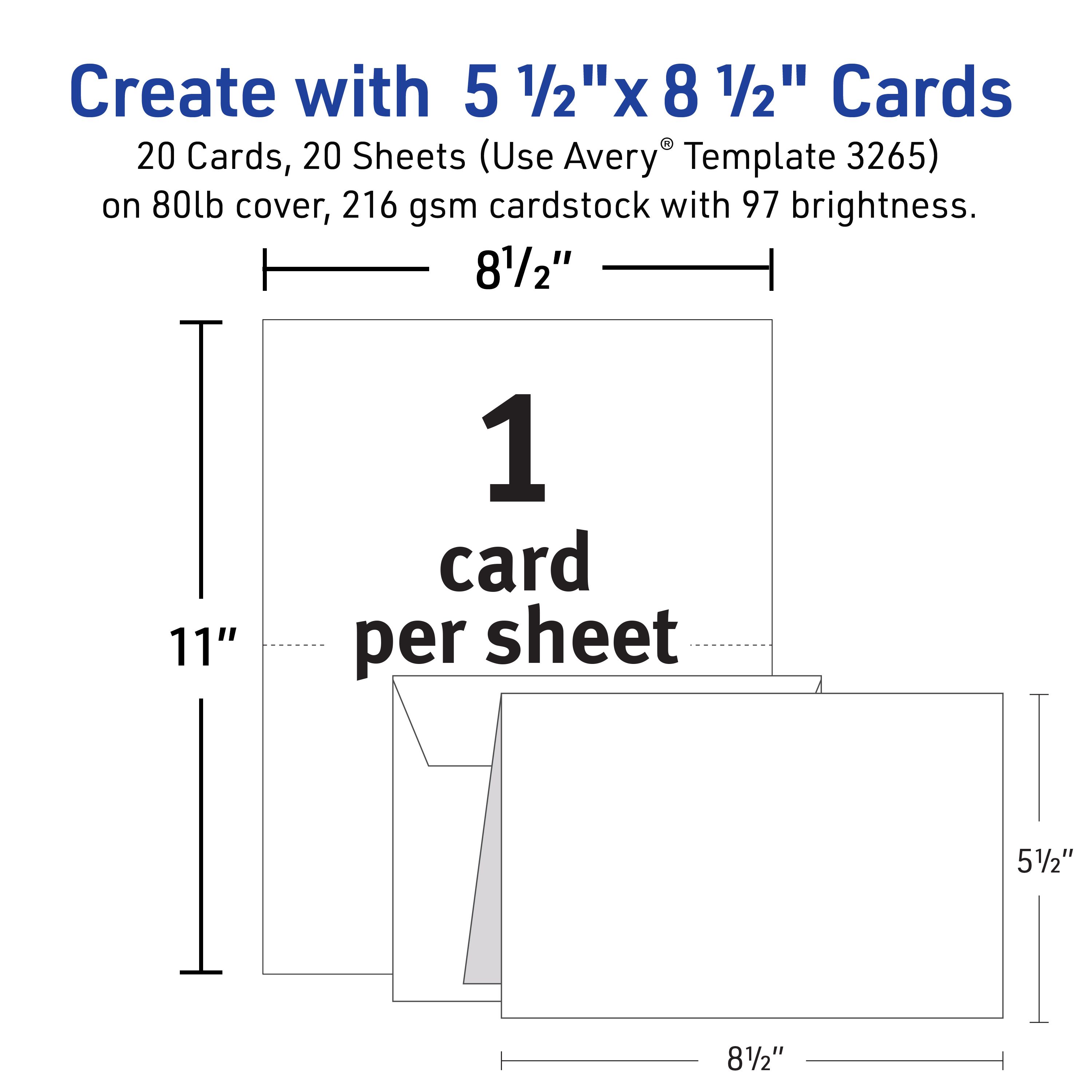 Half-Fold Greeting Cards & Envelopes, Matte White 3265 | Avery